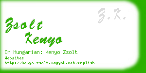 zsolt kenyo business card